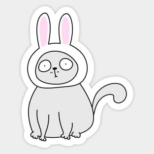 Funny Cat Bunny Ear Sticker